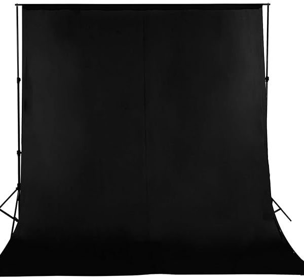 Professional Black Screen Backdrop Cloth (8x12 ft) | Suitable fotography, Photoshoot, Product Photography, Live Streaming, Zoom Meetings, VFX Editing