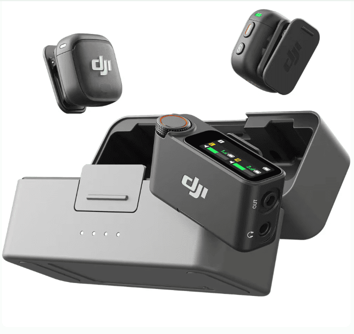 DJI Mic 3 2-Person Compact Wireless Microphone System/Recorder for Camera & Smartphone – 2 TX+1 RX+CC